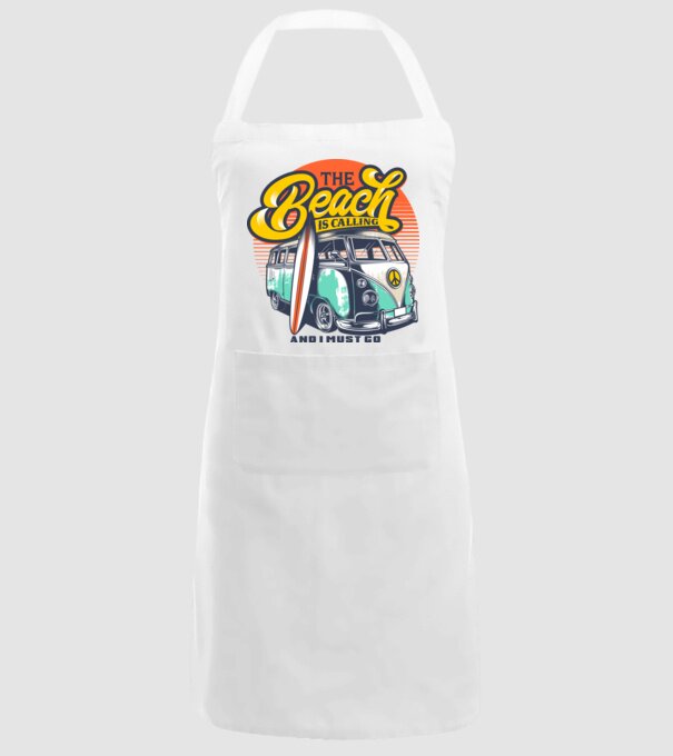 The Beach is Calling model alb pe tricou