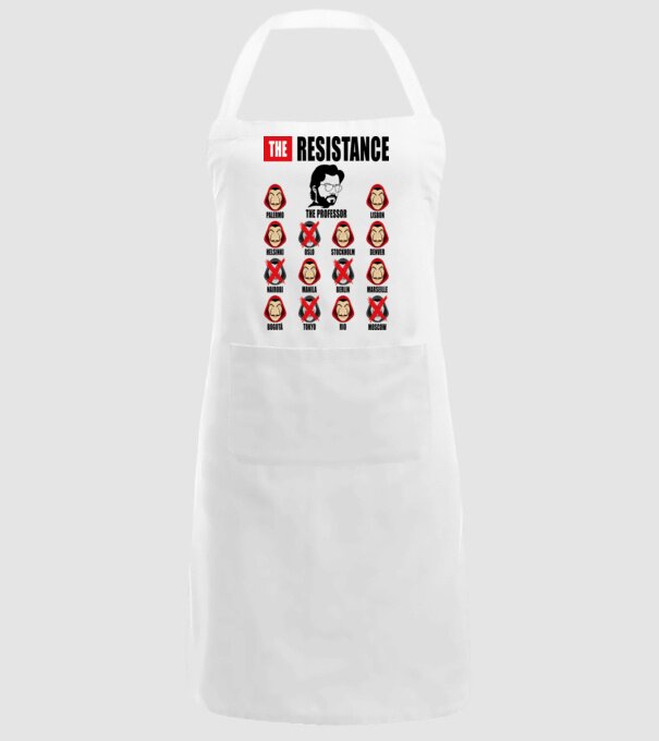the resistance la casa de papel white model alb pe tricou