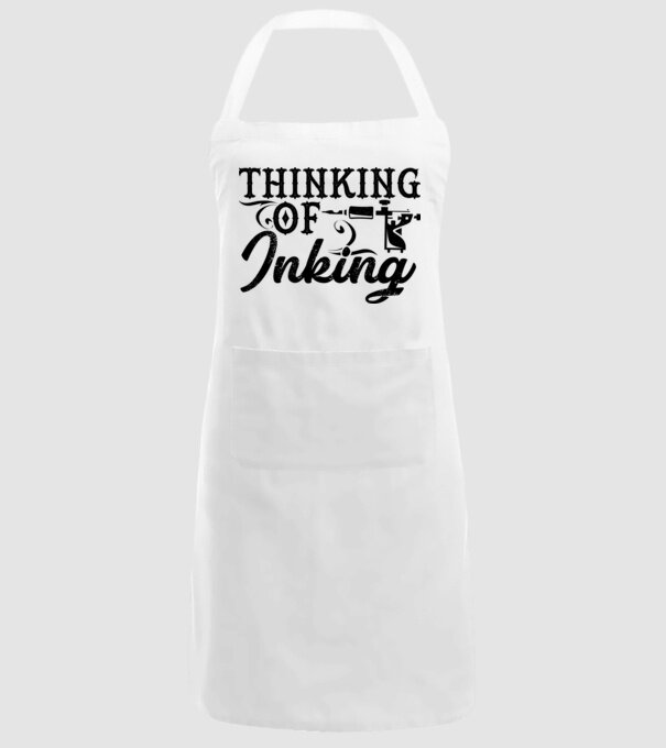 Thinking of inking model alb pe tricou