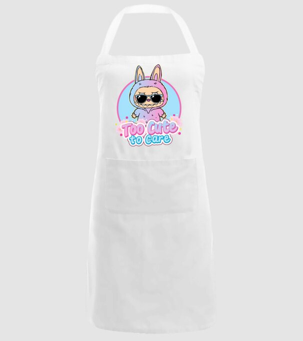 Too cute to care model alb pe tricou