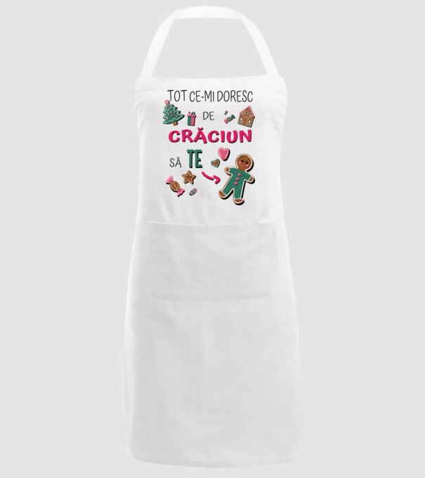 Tot ce-mi doresc de Crăciun să TE om alb model alb pe tricou