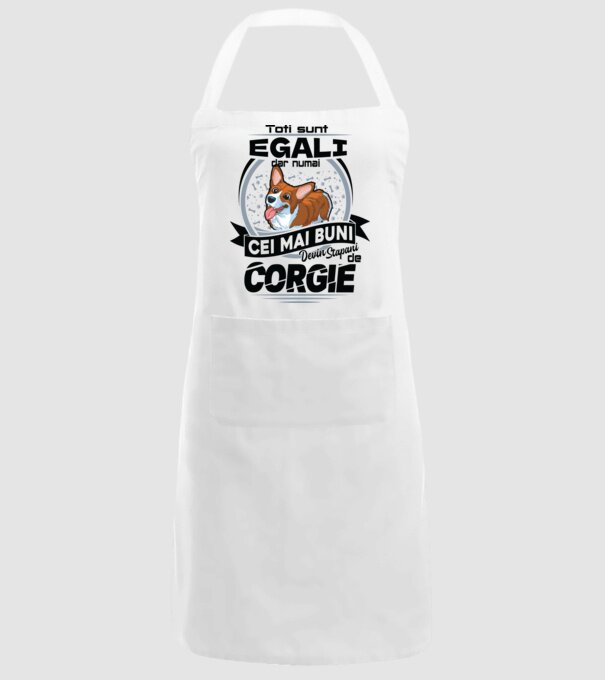 Toți sunt egali, dar numai cei mai buni devin stăpâni de corgie model alb pe tricou