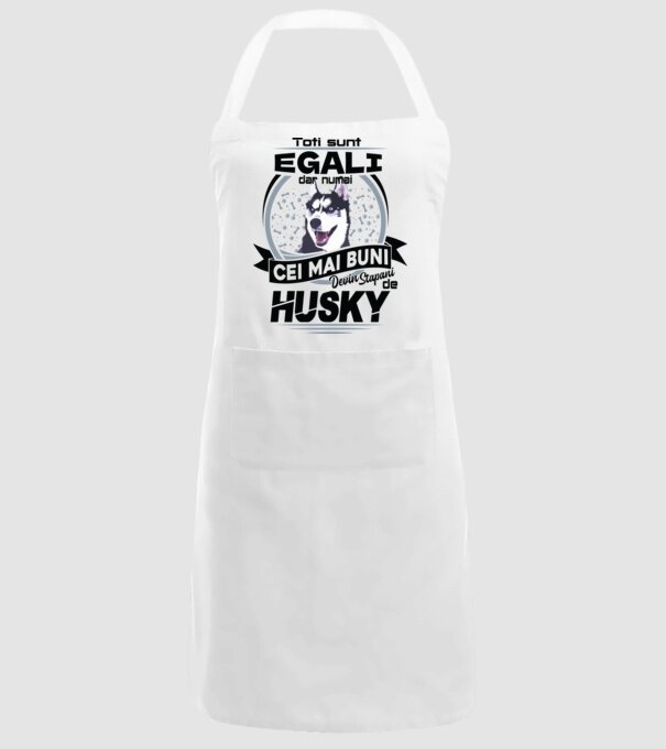 Toți sunt egali, dar numai cei mai buni devin stăpâni de husky model alb pe tricou