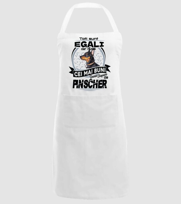 Toți sunt egali, dar numai cei mai buni devin stăpâni de pinscher model alb pe tricou