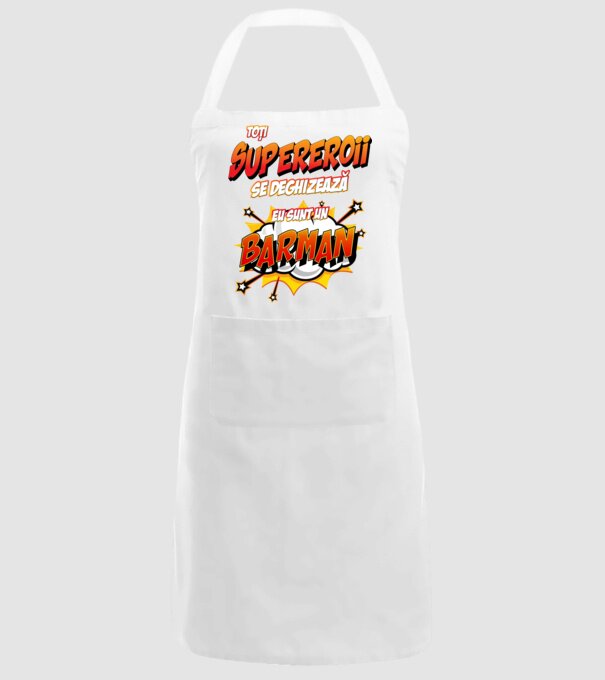 Toți supereroii se deghizează, eu sunt un barman model alb pe tricou