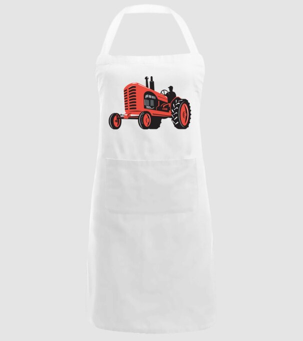 TRACTOR model alb pe tricou