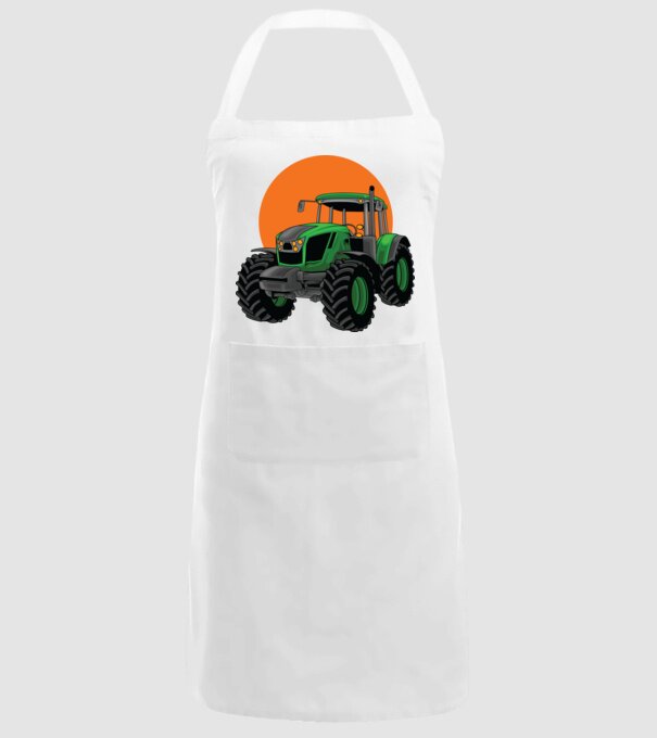 TRACTOR model alb pe tricou