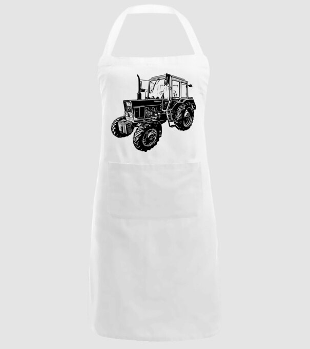 TRACTOR model alb pe tricou