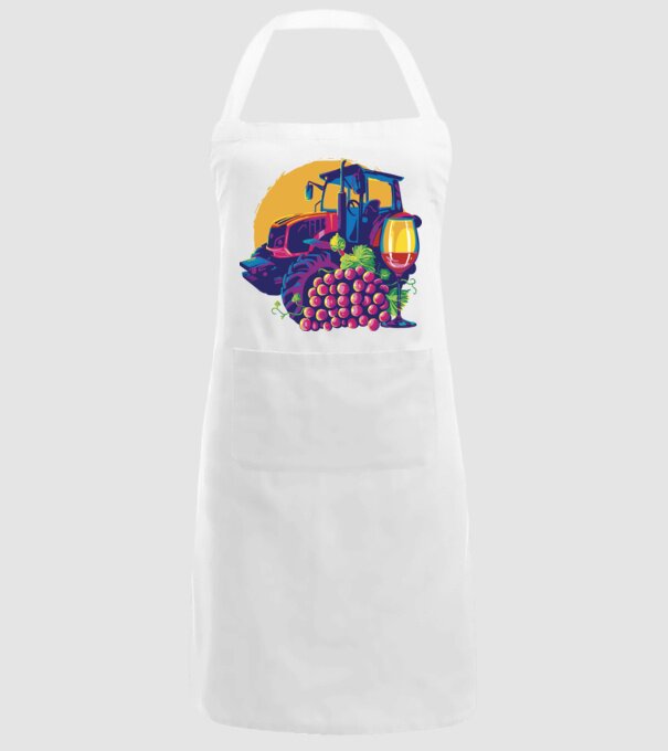 TRACTOR model alb pe tricou