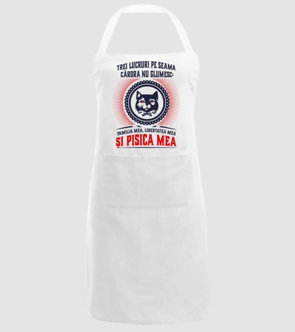 trei lucruri pe seama cărora nu glumesc: familia mea, libertatea mea și pisica mea model alb pe tricou