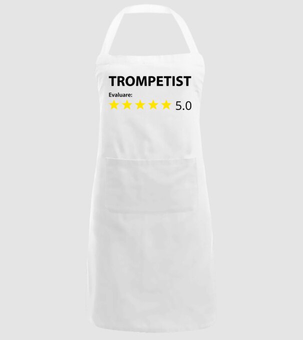 trompetist evaluare model alb pe tricou