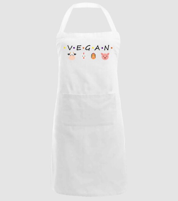 Vegan friends model alb pe tricou