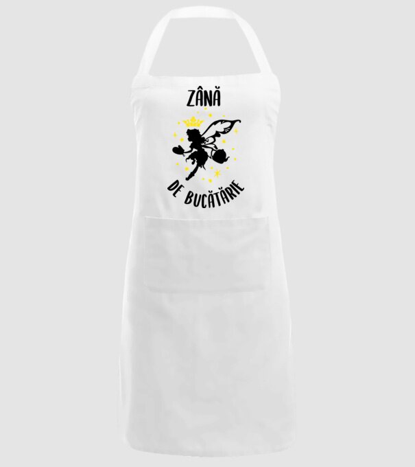 zână de bucătărie model alb pe tricou