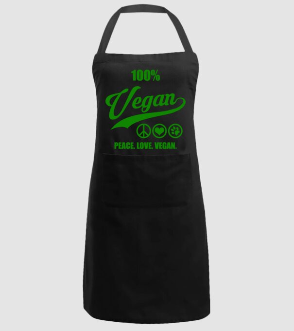 100% vegan model negru pe tricou