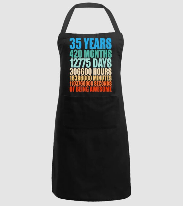 35 years of being awesome model negru pe tricou