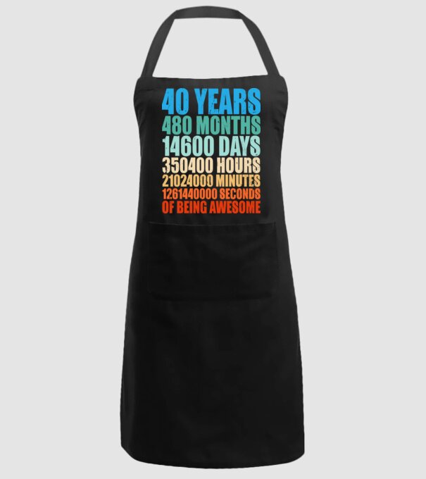 40 years of being awesome model negru pe tricou