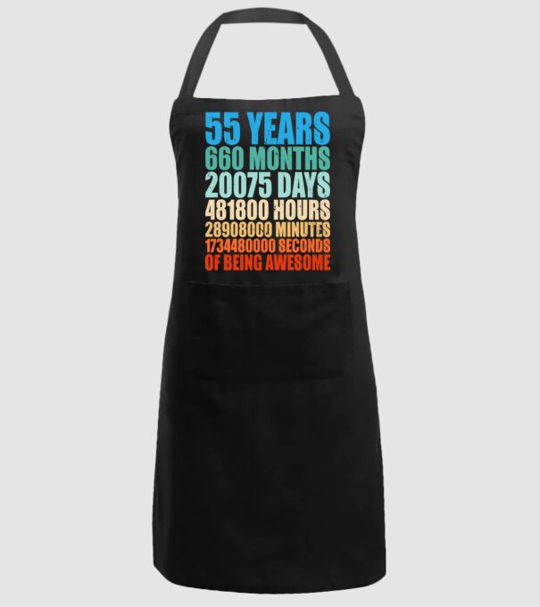 55 years of being awesome model negru pe tricou