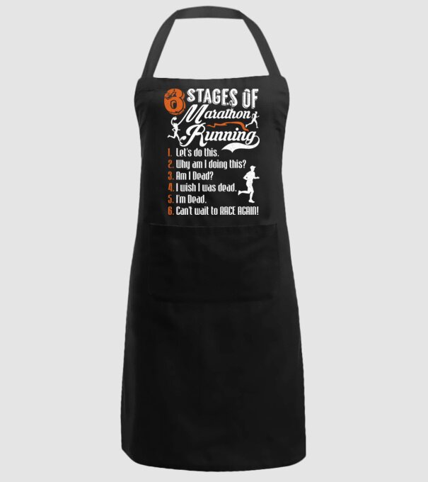 6 stages of marathon model negru pe tricou