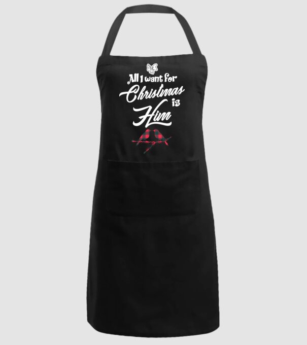All i want for Christmas is Him model negru pe tricou