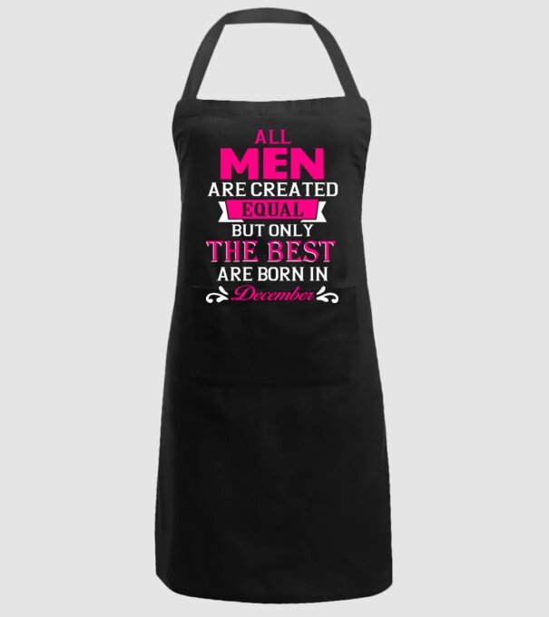 All men created equal but only the beat are born in december model negru pe tricou