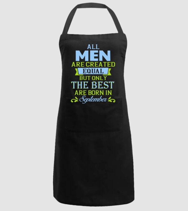 All men created equal but only the beat are born in september model negru pe tricou