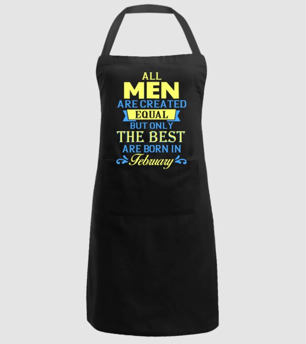 All men created equal but only the beat are born in february model negru pe tricou