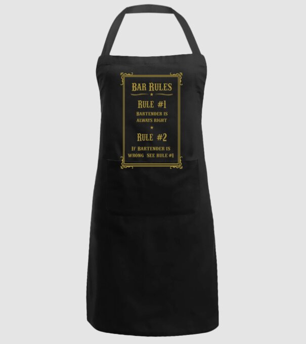 Bar rules model negru pe tricou