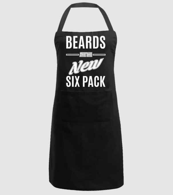 Beards are the new six pack model negru pe tricou
