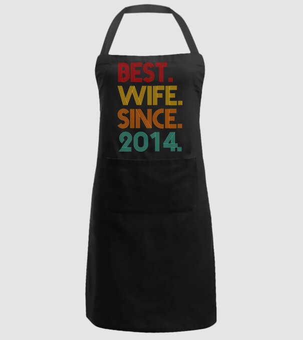 best wife since 2014 retro model negru pe tricou