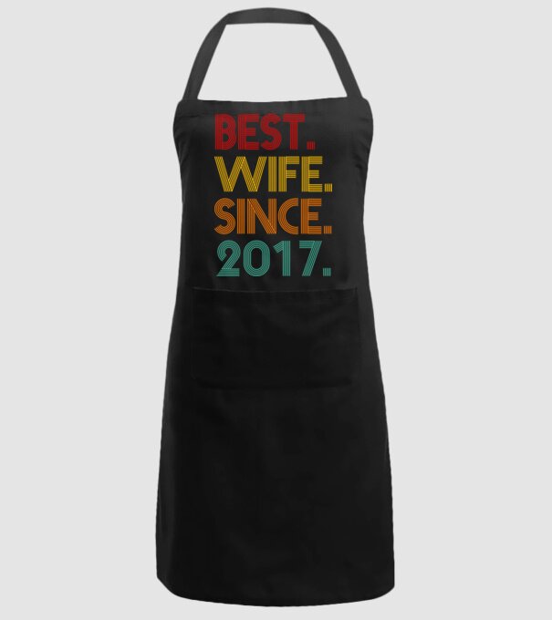 best wife since 2017 retro model negru pe tricou