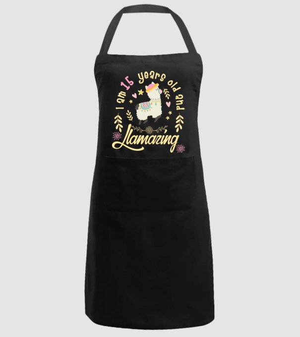Birthday Llamazing 15 years old model negru pe tricou