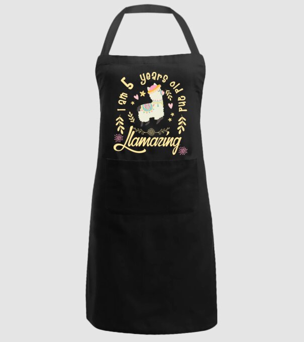 Birthday Llamazing 5 years old model negru pe tricou