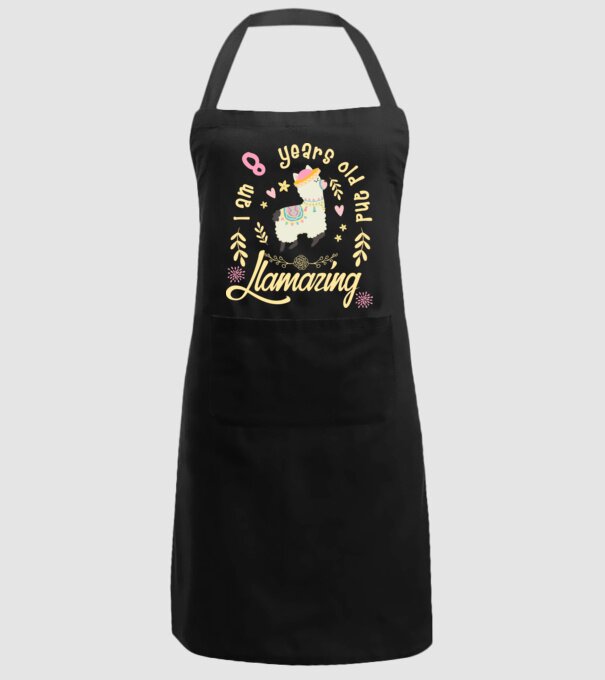 Birthday Llamazing 8 years old model negru pe tricou