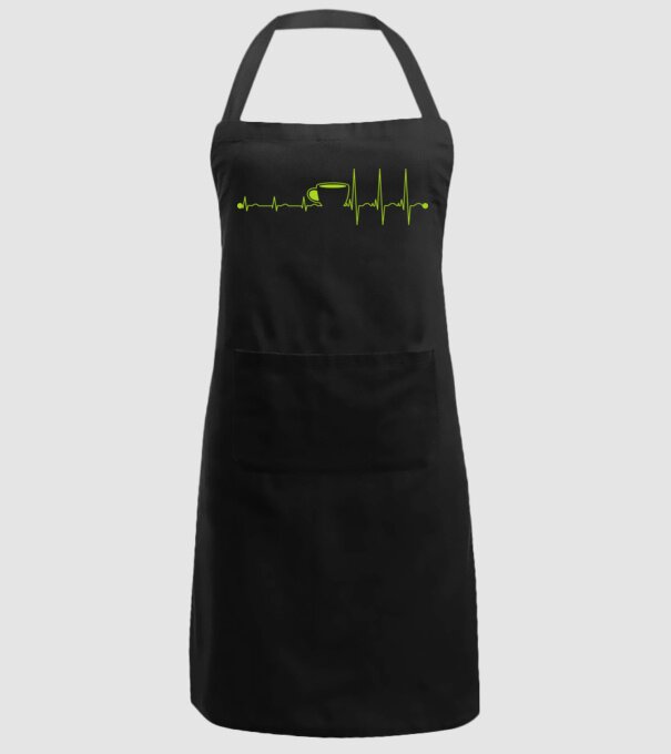 Coffee heartbeat model negru pe tricou