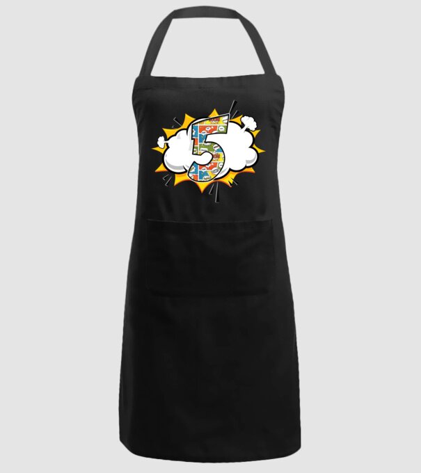 Birthday Comic Number 5 model negru pe tricou