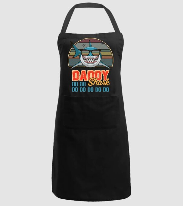 Daddy shark v2 model negru pe tricou
