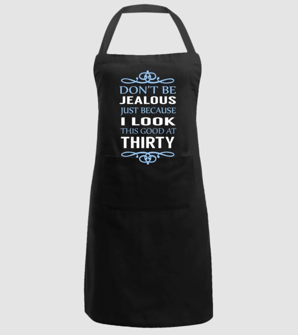 'Don''t be jealous - 30' model negru pe tricou
