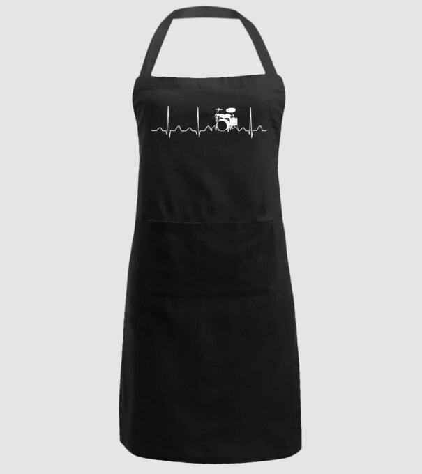 Drums heartbeat model negru pe tricou