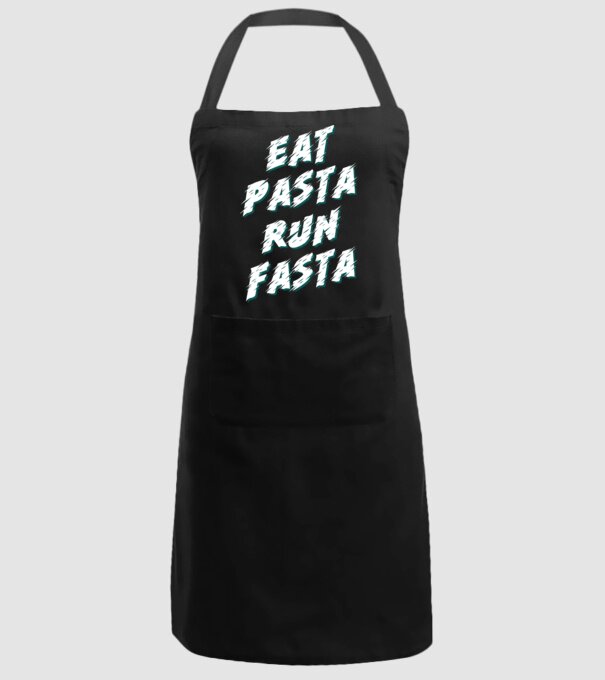 eat pasta run fasta model negru pe tricou