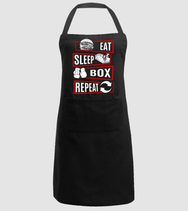 Eat sleep box repeat model negru pe tricou