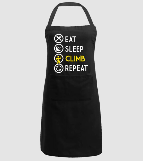 Eat sleep climb model negru pe tricou