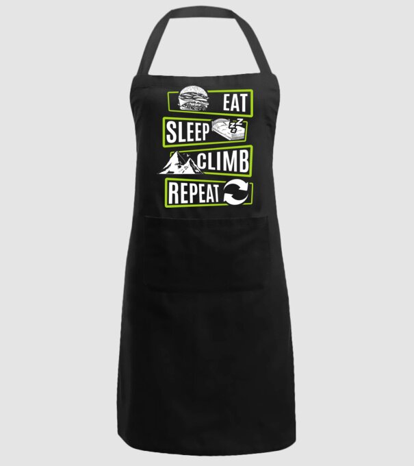 Eat sleep climb repeat model negru pe tricou