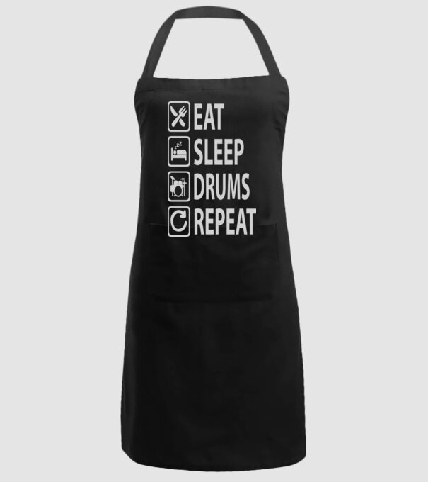 Eat Sleep Drum Repeat model negru pe tricou
