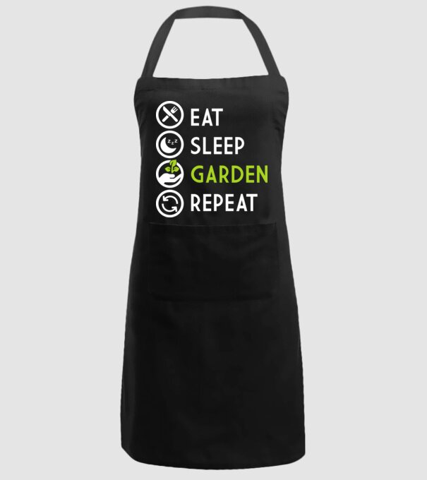 Eat sleep garden repeat model negru pe tricou