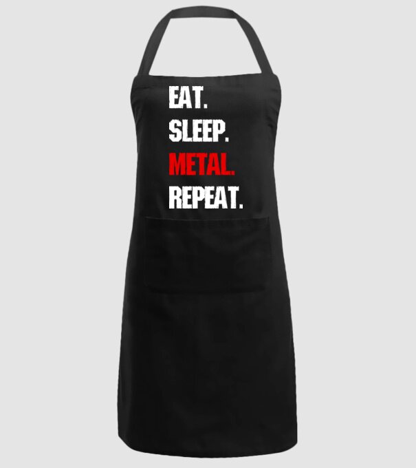 Eat sleep METAL repeat model negru pe tricou