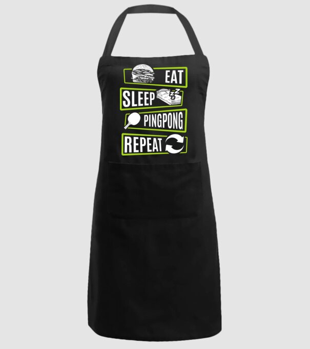 Eat sleep PING PONG repeat model negru pe tricou