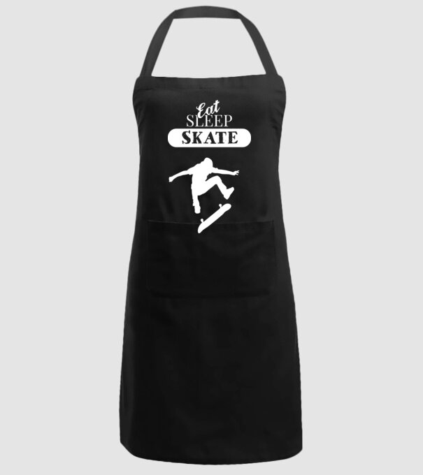 Eat sleep skate man model negru pe tricou