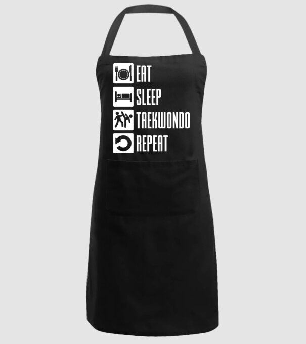 Eat sleep taekwondo model negru pe tricou