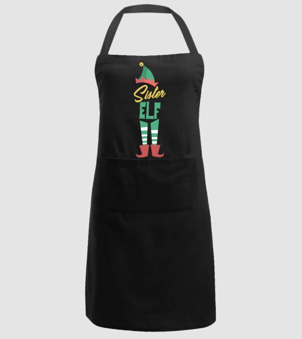 Elf family sister model negru pe tricou