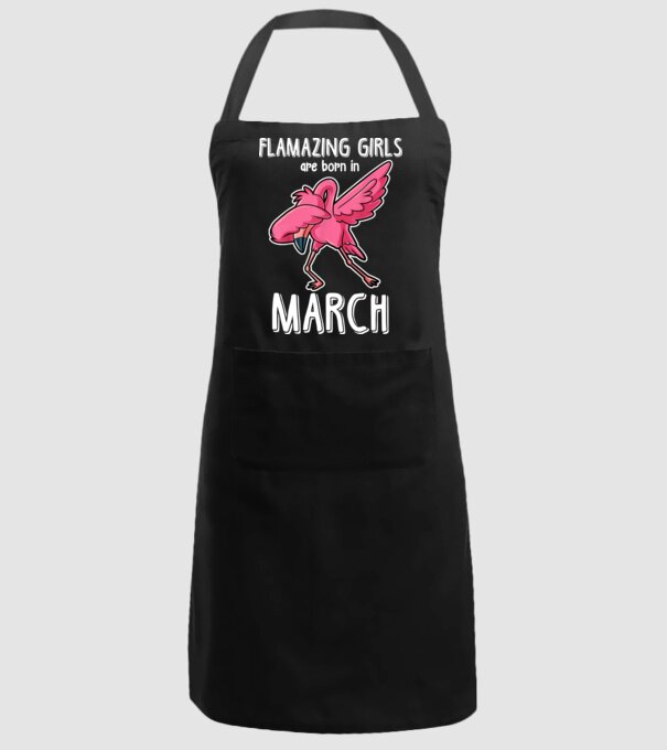 Flamazing girls are born in march model negru pe tricou